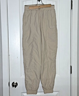 Anthropologie WILO THE LABEL Parachute Pants Clay Tan Sz Small Nylon High Rise